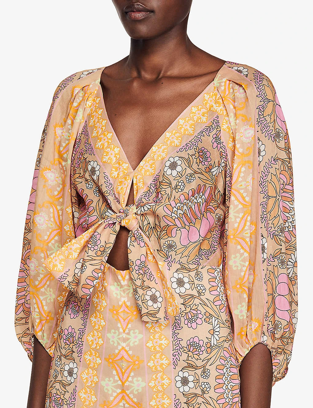 Sandro Dieppe Floral-print Linen-blend Jumpsuit 5 Sandro Dieppe Floral-print Linen-blend Jumpsuit - Image 5