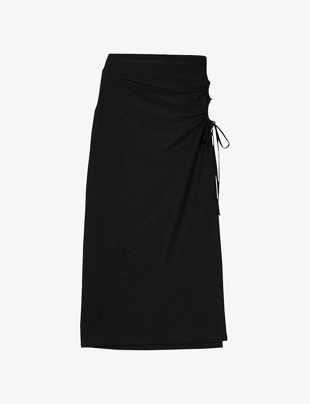 Sandro Cut-out Side-split Stretch-woven Midi Skirt 1 Sandro Cut-out Side-split Stretch-woven Midi Skirt