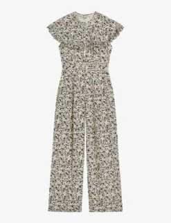 Ted Baker Brigidd Floral-print Lace-insert Woven Jumpsuit