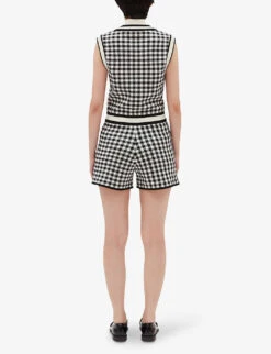 CLAUDIE PIERLOT Macombi Gingham Woven Playsuit -Ted Bakee Fashion Shop R04103379 DIVERS ALT03