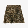 CLAUDIE PIERLOT Sisterleo Leopard-print Gathered-effect Cotton Mini Skirt