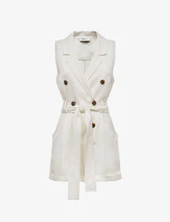 Reiss Florence Notch-lapel Double-breasted Woven Playsuit