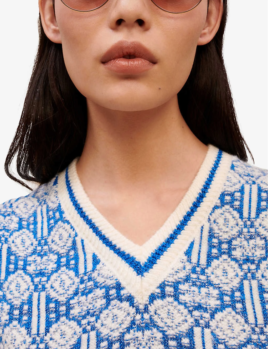 Maje Sleeveless Clover-motif Jacquard Jumper 5 Maje Sleeveless Clover-motif Jacquard Jumper - Image 5