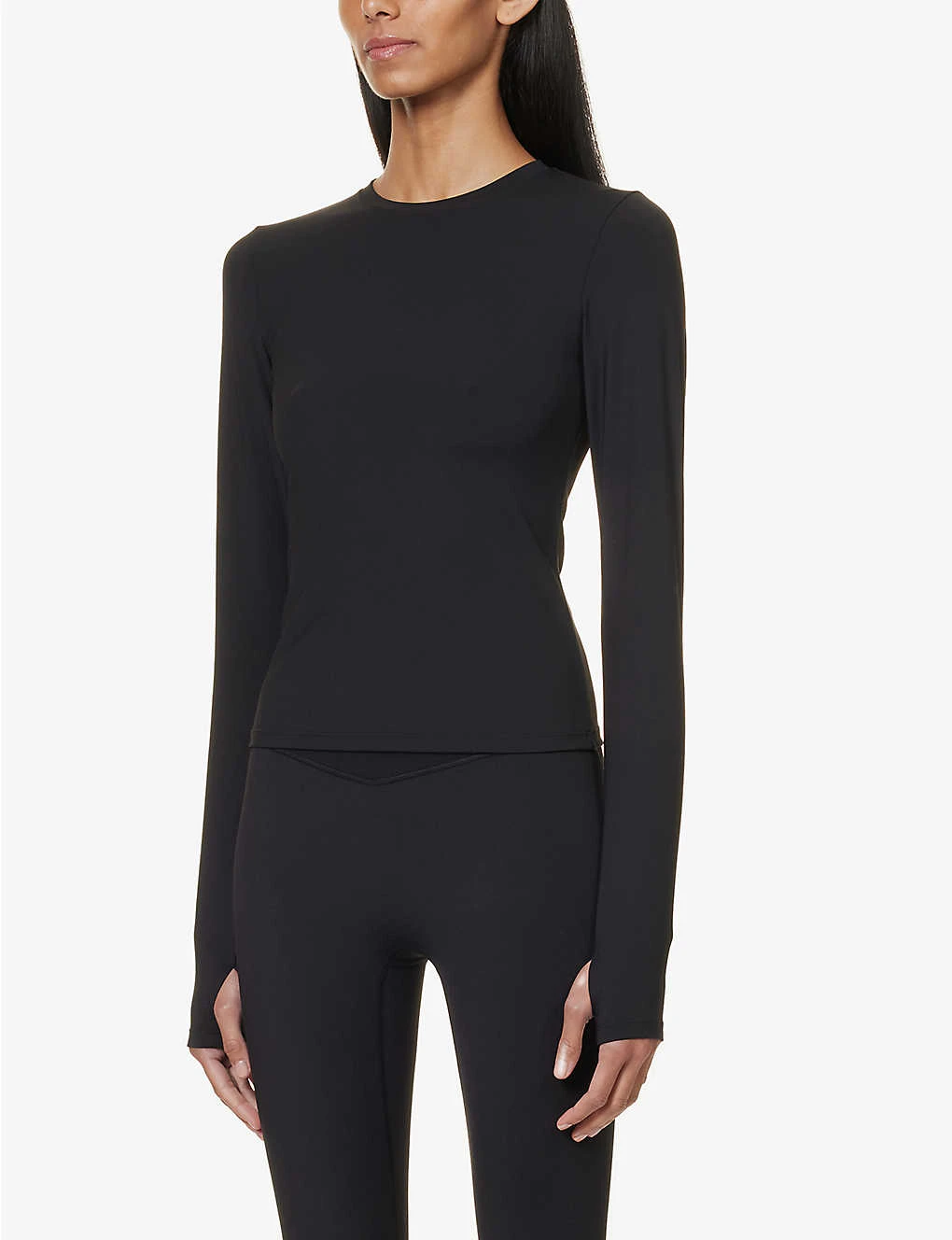 Fitted Long-sleeved Stretch-woven T-shirt 3 Fitted Long-sleeved Stretch-woven T-shirt - Image 3