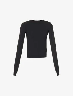 Fitted Long-sleeved Stretch-woven T-shirt