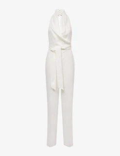 Reiss Carmen Halter-neck Straight-leg Woven Jumpsuit
