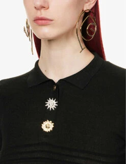 Jacquemus La Maille Aouro Shirred-texture Slim-fit Knitted Top 9 Jacquemus La Maille Aouro Shirred-texture Slim-fit Knitted Top -Ted Bakee Fashion Shop R04107892 BLACK ALT04