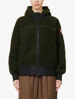 Canada Goose Simcoe Brand-patch Recycled Wool-blend Hoody -Ted Bakee Fashion Shop R04107957 DARKSAGE ALT02