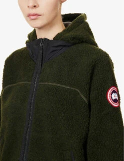 Canada Goose Simcoe Brand-patch Recycled Wool-blend Hoody -Ted Bakee Fashion Shop R04107957 DARKSAGE ALT04