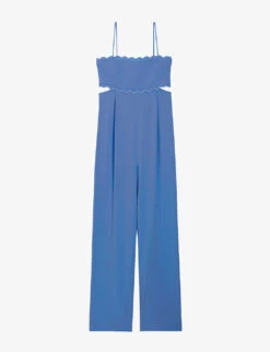 CLAUDIE PIERLOT Jalouse Scalloped-trim Openwork Woven Jumpsuit