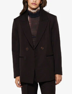 Goddard Double-breasted Recycled-polyester Blazer -Ted Bakee Fashion Shop R04110104 MUSTANG ALT02