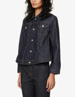 Loewe Trapeze Anagram-patch Denim Jacket -Ted Bakee Fashion Shop R04110381 BLUEDENIM ALT02