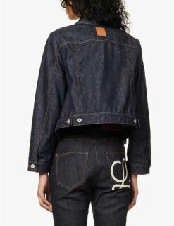 Loewe Trapeze Anagram-patch Denim Jacket -Ted Bakee Fashion Shop R04110381 BLUEDENIM ALT03
