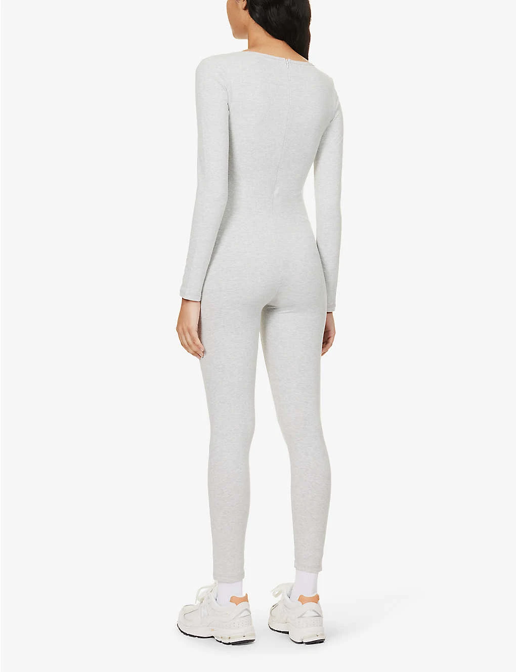 Square-neck Long-sleeved Stretch-cotton Unitard 4 Square-neck Long-sleeved Stretch-cotton Unitard - Image 4