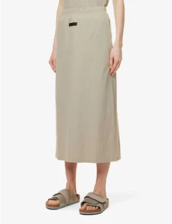 ESSENTIALS Brand-tab Cotton Midi Skirt -Ted Bakee Fashion Shop R04111611 SEAL ALT02