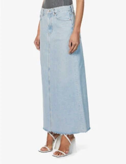 AGOLDE Hilla High-rise Organic-denim Midi Skirt -Ted Bakee Fashion Shop R04118098 PRACTICEMIDIND ALT02