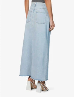 AGOLDE Hilla High-rise Organic-denim Midi Skirt -Ted Bakee Fashion Shop R04118098 PRACTICEMIDIND ALT03