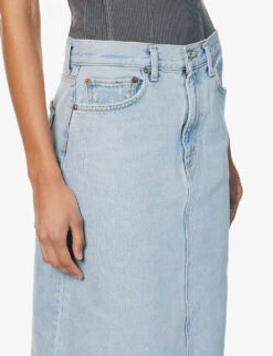 AGOLDE Hilla High-rise Organic-denim Midi Skirt -Ted Bakee Fashion Shop R04118098 PRACTICEMIDIND ALT04