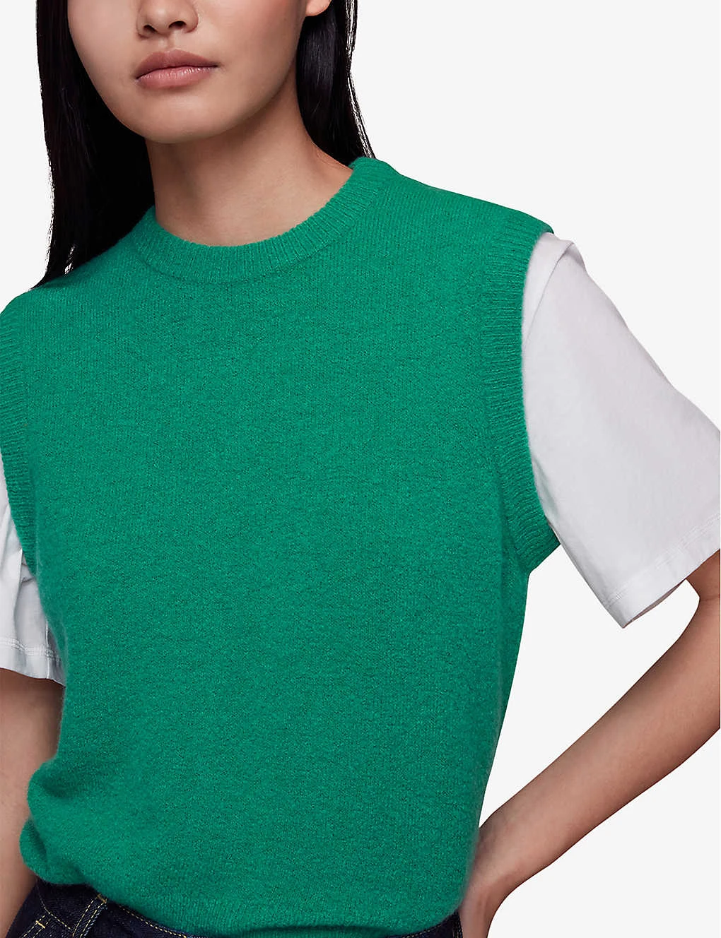 Whistles Kira Round-neck Stretch-knit Sweater Vest 3 Whistles Kira Round-neck Stretch-knit Sweater Vest - Image 3