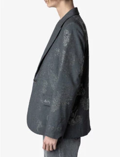 Zadig & Voltaire Venus Paisley-print Tailored Stretch-woven Blazer -Ted Bakee Fashion Shop R04121835 GRISCHINE ALT04