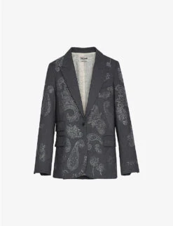 Zadig & Voltaire Venus Paisley-print Tailored Stretch-woven Blazer