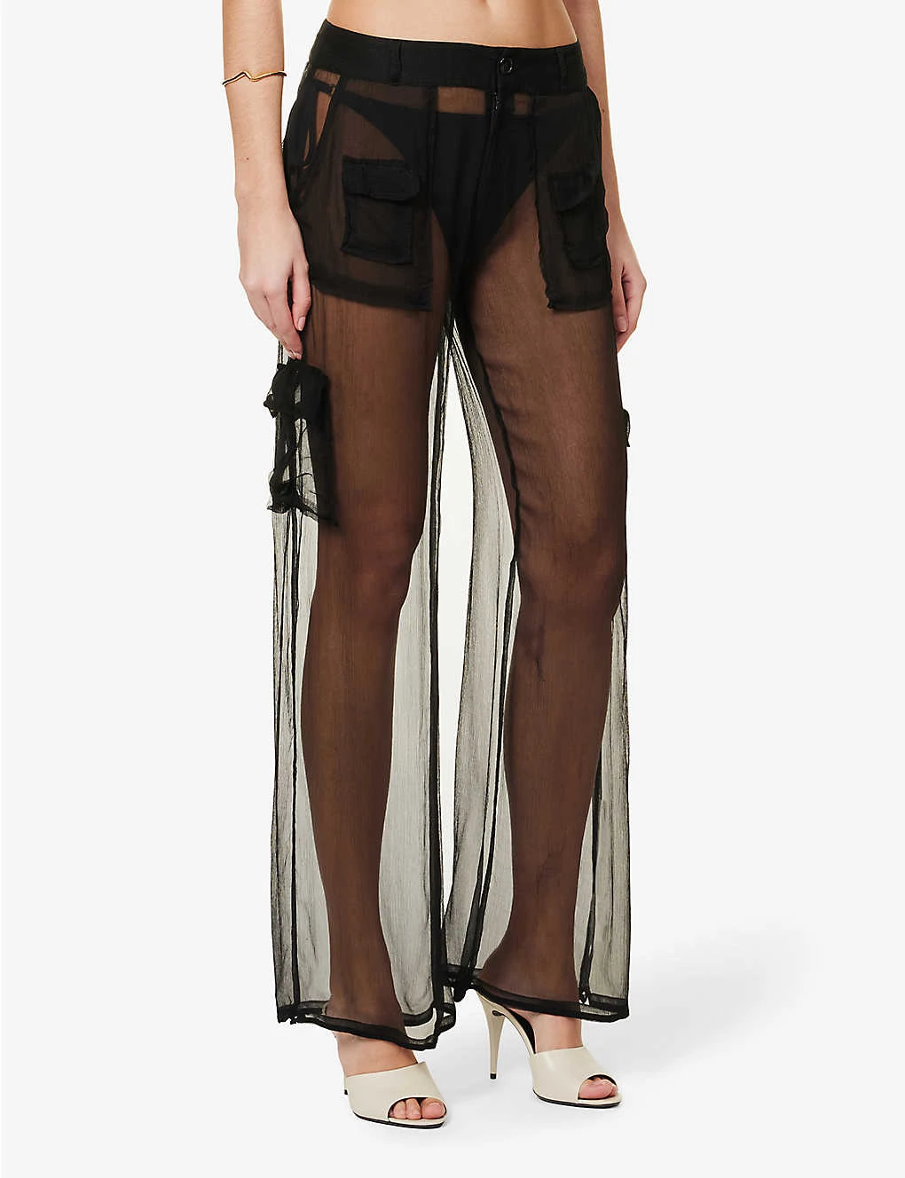 Cargo Semi-sheer Crepe Trousers 3 Cargo Semi-sheer Crepe Trousers - Image 3
