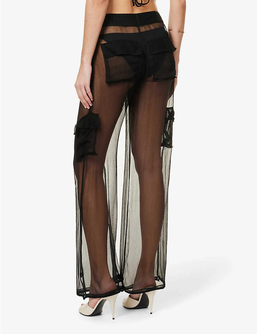 Cargo Semi-sheer Crepe Trousers 4 Cargo Semi-sheer Crepe Trousers - Image 4
