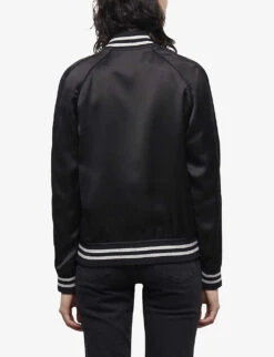 THE KOOPLES Striped Satin Jacket -Ted Bakee Fashion Shop R04124534 BLA01 ALT03