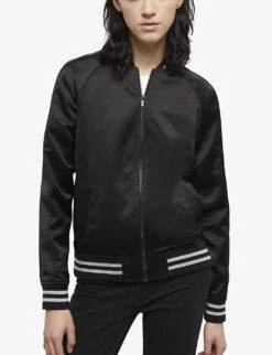 THE KOOPLES Striped Satin Jacket -Ted Bakee Fashion Shop R04124534 BLA01 ALT04