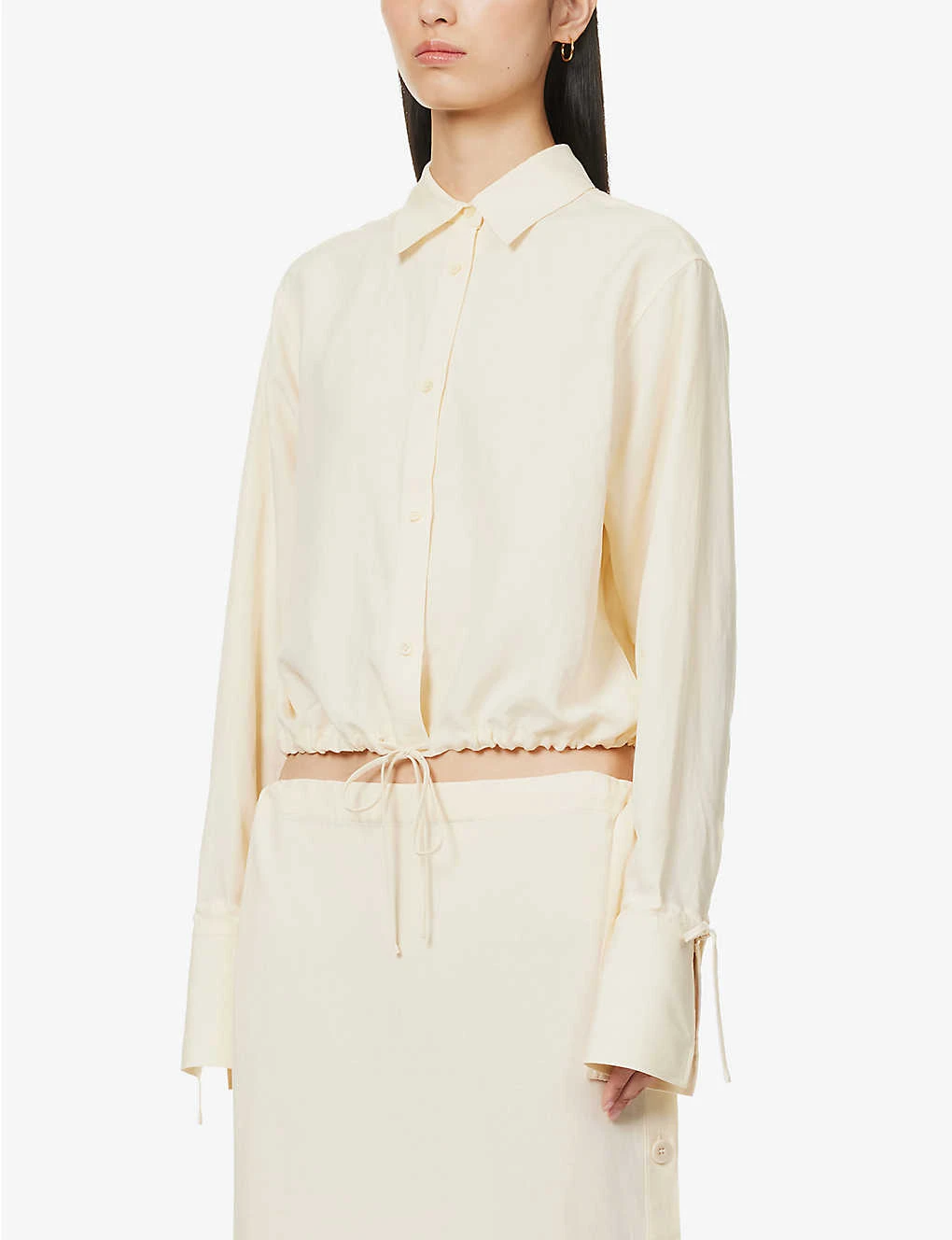 Toteme Boxy-fit Drawstring Hem Woven Shirt 3 Toteme Boxy-fit Drawstring Hem Woven Shirt - Image 3