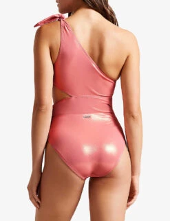 Ted Baker Astile One-shoulder Cut-out Swimsuit -Ted Bakee Fashion Shop R04125139 CORAL ALT04