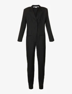 STELLA MCCARTNEY Single-breasted Peak-lapel Slim-leg Woven Jumpsuit