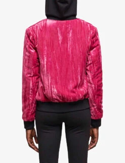 THE KOOPLES Crushed-velvet Bomber Jacket -Ted Bakee Fashion Shop R04125679 PIN01 ALT03