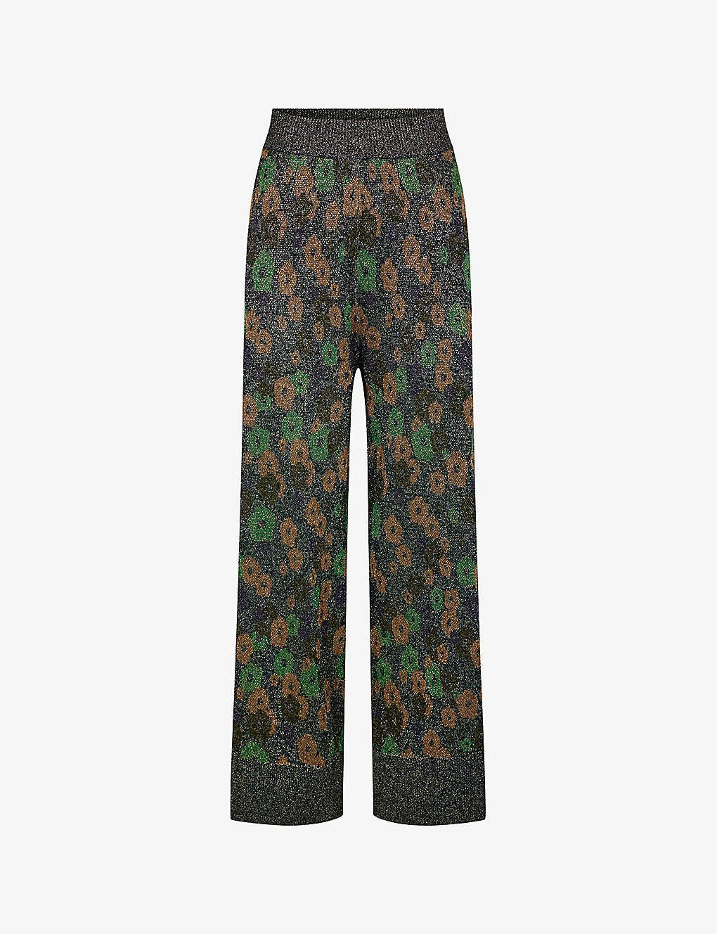 Soeur Floral-embroidered Metallic-thread Stretch Trousers 1 Soeur Floral-embroidered Metallic-thread Stretch Trousers