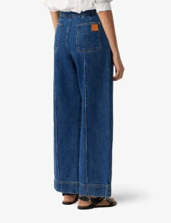 Soeur Harry Wide-leg High-rise Jeans -Ted Bakee Fashion Shop R04125746 BLUE ALT03