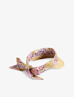 Ted Baker Kylow Floral-print Cotton And Straw Visor -Ted Bakee Fashion Shop R04126373 PINK ALT02