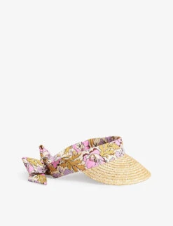 Ted Baker Kylow Floral-print Cotton And Straw Visor