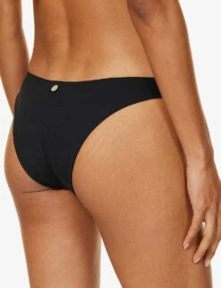 Max Mara Selma Seamless Mid-rise Bikini Bottoms -Ted Bakee Fashion Shop R04127763 BLACK ALT03
