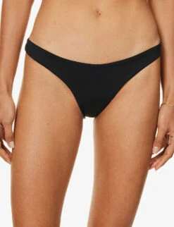 Max Mara Selma Seamless Mid-rise Bikini Bottoms -Ted Bakee Fashion Shop R04127763 BLACK ALT04