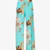 Max Mara Judit Floral-print Wide-leg High-rise Silk Trousers