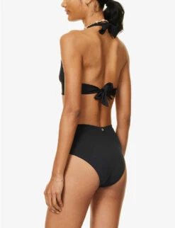 Max Mara Anika V-neck Bikini Top -Ted Bakee Fashion Shop R04127780 BLACK ALT03