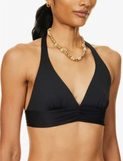 Max Mara Anika V-neck Bikini Top -Ted Bakee Fashion Shop R04127780 BLACK ALT04