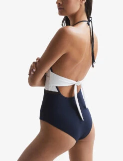 Reiss Ray Colourblock Stretch-nylon Swimsuit -Ted Bakee Fashion Shop R04127802 NAVY ALT03