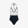 Reiss Ray Colourblock Stretch-nylon Swimsuit