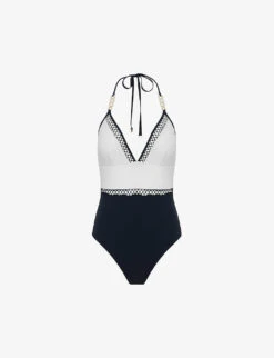 Reiss Ray Colourblock Stretch-nylon Swimsuit