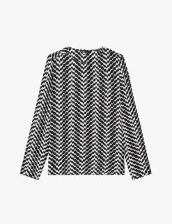 THE KOOPLES Zig-Zag Crew-neck Woven Top