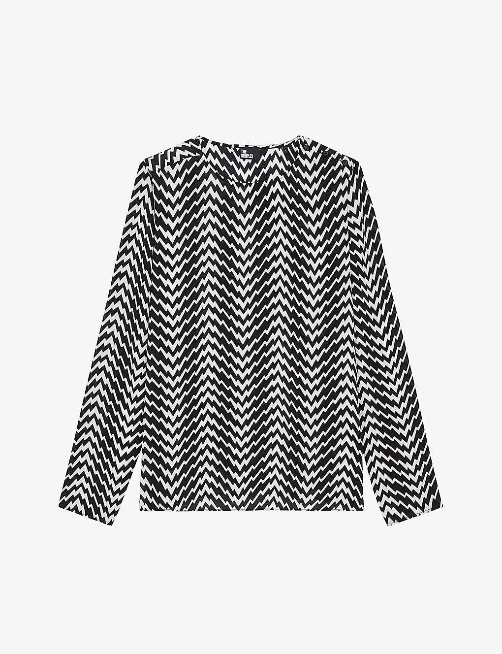 THE KOOPLES Zig-Zag Crew-neck Woven Top 1 THE KOOPLES Zig-Zag Crew-neck Woven Top