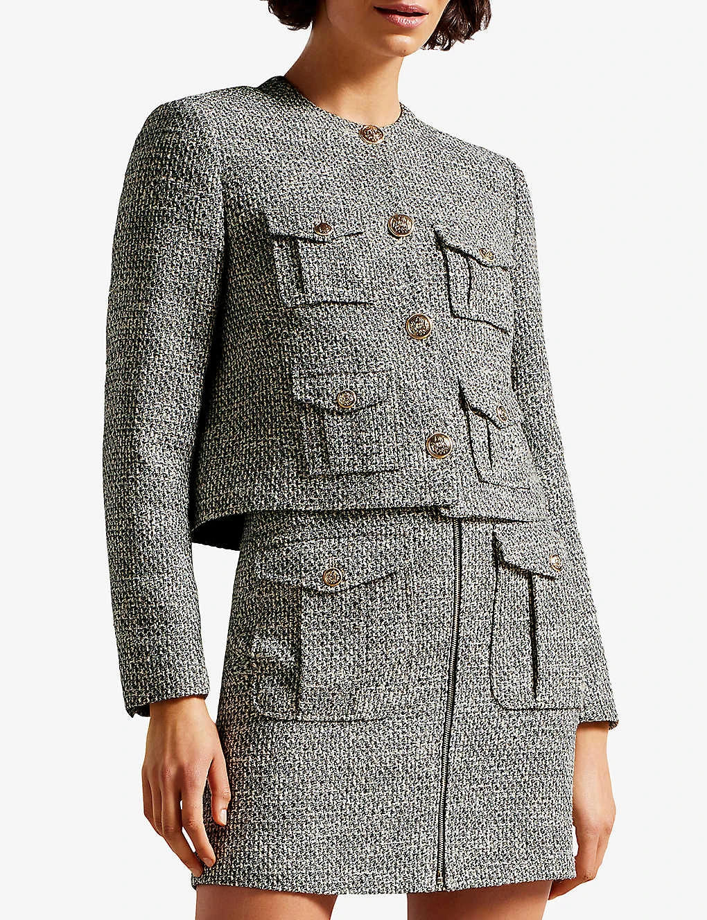 Ted Baker Faraae Boucle Patch-pocket Cotton-blend Jacket 3 Ted Baker Faraae Boucle Patch-pocket Cotton-blend Jacket - Image 3