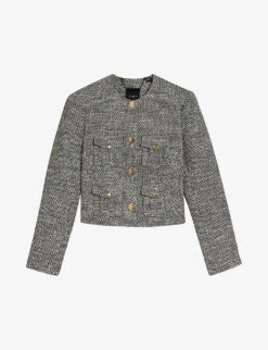 Ted Baker Faraae Boucle Patch-pocket Cotton-blend Jacket