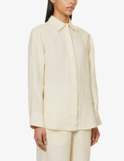 Laia Relaxed-fit Organic-linen Shirt -Ted Bakee Fashion Shop R04128928 CREAM ALT02